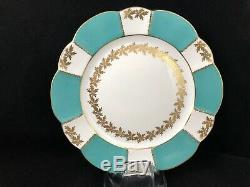 Shelley Gold Leaf Harlequin Straford Trio Cup & Saucer Turquoise