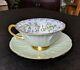 Shelley Harebell Pattern Oleander Mint Green & Gold Tea Cup & Saucer Setvintage