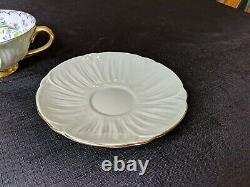 Shelley Harebell Pattern Oleander Mint Green & Gold Tea Cup & Saucer SetVintage