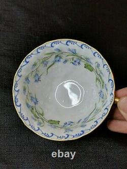 Shelley Harebell Pattern Oleander Mint Green & Gold Tea Cup & Saucer SetVintage