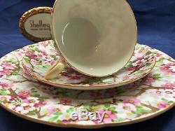 Shelley MAYTIME CHINTZ HENLEY CUP, SAUCER & PLATE GOLD TRIM #13452