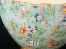 Shelley Marguerite Chintz Footed Cup & Saucer #13694 Gold Trim Ds36