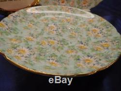 Shelley Marguerite Chintz Footed Ripon Cup, Saucer & Plate #13694 Gold Trim