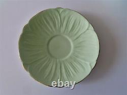 Shelley Melody Green Paisley Oleander Shape Cup & Saucer Mint