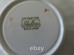 Shelley Melody Green Paisley Oleander Shape Cup & Saucer Mint