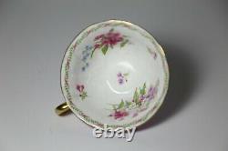 Shelley Oleander Mauve / Lavender Tea Cup & Saucer with Gold Handle