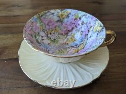 Shelley Oleander Rock Garden Chintz Yellow Teacup Tea cup Saucer Gold Set