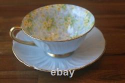 Shelley Primrose Chintz Light Blue Oleander Teacup Tea cup saucer gold