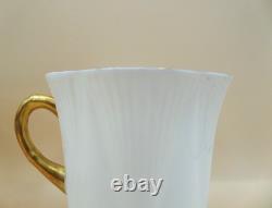 Shelley Regency Fine Bone China Coffee Cups and Saucers Set of 6 White Gold Trim