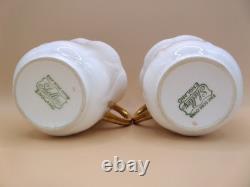 Shelley Regency Fine Bone China Coffee Cups and Saucers Set of 6 White Gold Trim