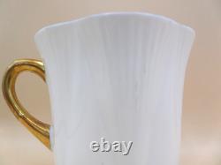 Shelley Regency Fine Bone China Coffee Cups and Saucers Set of 6 White Gold Trim