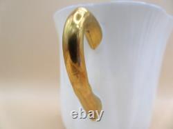 Shelley Regency Fine Bone China Coffee Cups and Saucers Set of 6 White Gold Trim