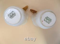 Shelley Regency Fine Bone China Coffee Cups and Saucers Set of 6 White Gold Trim