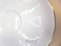 Shelley Regency Fine Bone China Coffee Cups and Saucers Set of 6 White Gold Trim