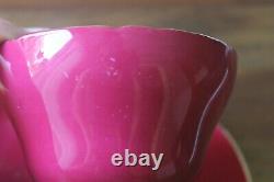 Shelley Rock Garden Chintz Burgundy Teacup Tea cup Saucer gold Henley shape