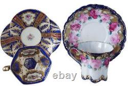 Shofu China/Nippon Japanese Cups and Saucers Hand Painted Heavy Raised Gold, Jew