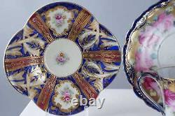 Shofu China/Nippon Japanese Cups and Saucers Hand Painted Heavy Raised Gold, Jew