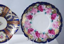Shofu China/Nippon Japanese Cups and Saucers Hand Painted Heavy Raised Gold, Jew