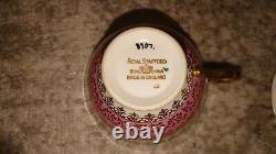 Six Beautiful Vintage Royal Stafford England Pink & Gold Tea Cups & Saucers