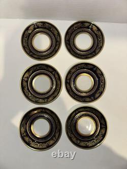 Six Cobalt Blue and Gold Demitasse Cups and Saucers With Carrying Case Germany