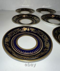 Six Cobalt Blue and Gold Demitasse Cups and Saucers With Carrying Case Germany