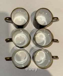 Six Cobalt Blue and Gold Demitasse Cups and Saucers With Carrying Case Germany