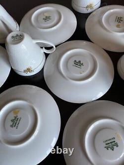 Six Espresso Cups Bjorn Wiinblad Romanze in Gold, Porcelain by Rosenthal Studio