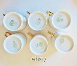 Six Fine French Limoges C Ahrenfeldt Cobalt Blue & Gold Porcelain Demitasse Sets