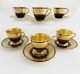 Six Old A. Prevot Limoges French Double Gold & Cobalt Demitasse Cups & Saucers