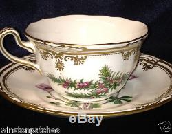 Spode England Bone China Stafford Flowers Cup & Saucer Gold Scrolls & Trim