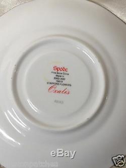 Spode England Bone China Stafford Flowers Cup & Saucer Gold Scrolls & Trim