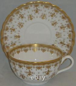 Spode Fleur De Lys-Gold (Bone, Gold Trim) Set of 13 Cups & Saucers Set