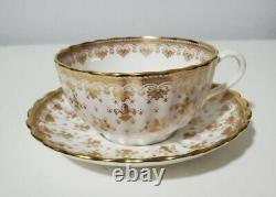 Spode Fleur De Lys-Gold (Bone, Gold Trim) Set of 13 Cups & Saucers Set