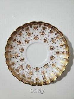 Spode Fleur De Lys-Gold (Bone, Gold Trim) Set of 13 Cups & Saucers Set