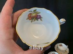 Spode Golden Valley Flat Cup and Saucers Set of 8 Y7840 Fruit Vintage