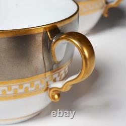 Spode Platinum Gold Lustre Pattern 822 Porcelain Teacups Saucers 7pc Set C 1806