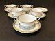 Spode Sheffield 5 Footed Bouillon Cup & 6 Saucers R3359/r3361 England Gold White