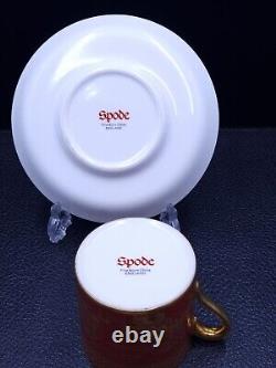 Spode'Spode's Garden' Gold Gilded Coffee Cans and Saucers with Fitted Box
