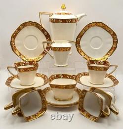 Standard China Art Deco Coffee Set for 6 in Stuart Shape c. 1930 Chapmans Longton