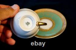 Stunning Antique Rosenthal Selb Plossberg Gold Encrusted Aida Demitas And Saucer