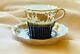 Stunning Antique Wedgwood Cobalt Gold Fluted Porcelain Tea Cup & Saucer