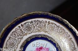 Stunning PARAGON Pink Rose/Cobalt Blue/Heavy Gold/Lace Tea Cup & Saucer #A515