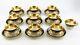 Stunning Set 9 Antique Fischer Mieg Cobalt Gold Teacups Chocolate Cups Saucers