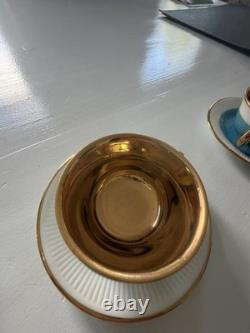 Stunning Set of 5 Vintage Pillivuyt French Porcelain Demitasse Cups & Saucers