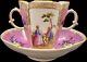 Superb Antique Meissen Quatrefoil Gilded Cup And Saucer C1880