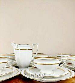 Superb Art Deco 1927 Rosenthal Maria 31 Piece Tea Dessert Set Porcelain & Gold