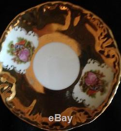 Superb Dresden Demitasse Cup & Saucer Gilded Courting Couple Scene