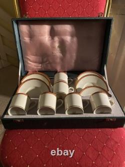 Superb Minton Carlton Boxed Set of 6 Demitasse Coffee Cups &Saucers Original Box