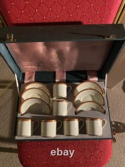 Superb Minton Carlton Boxed Set of 6 Demitasse Coffee Cups &Saucers Original Box