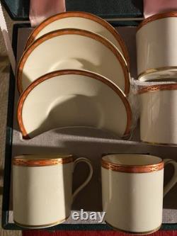 Superb Minton Carlton Boxed Set of 6 Demitasse Coffee Cups &Saucers Original Box
